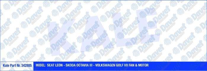 KALE 342805 Fan Motoru Vw Leon - Octavia Iii - Golf Vii (445mm 370w) (Fan-Motor)
